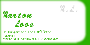 marton loos business card
